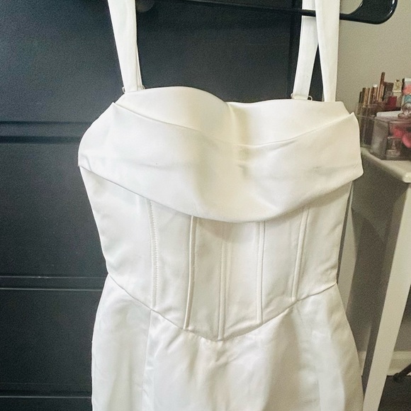 Meshki Isabel White Satin Mini Dress - Picture 7 of 8